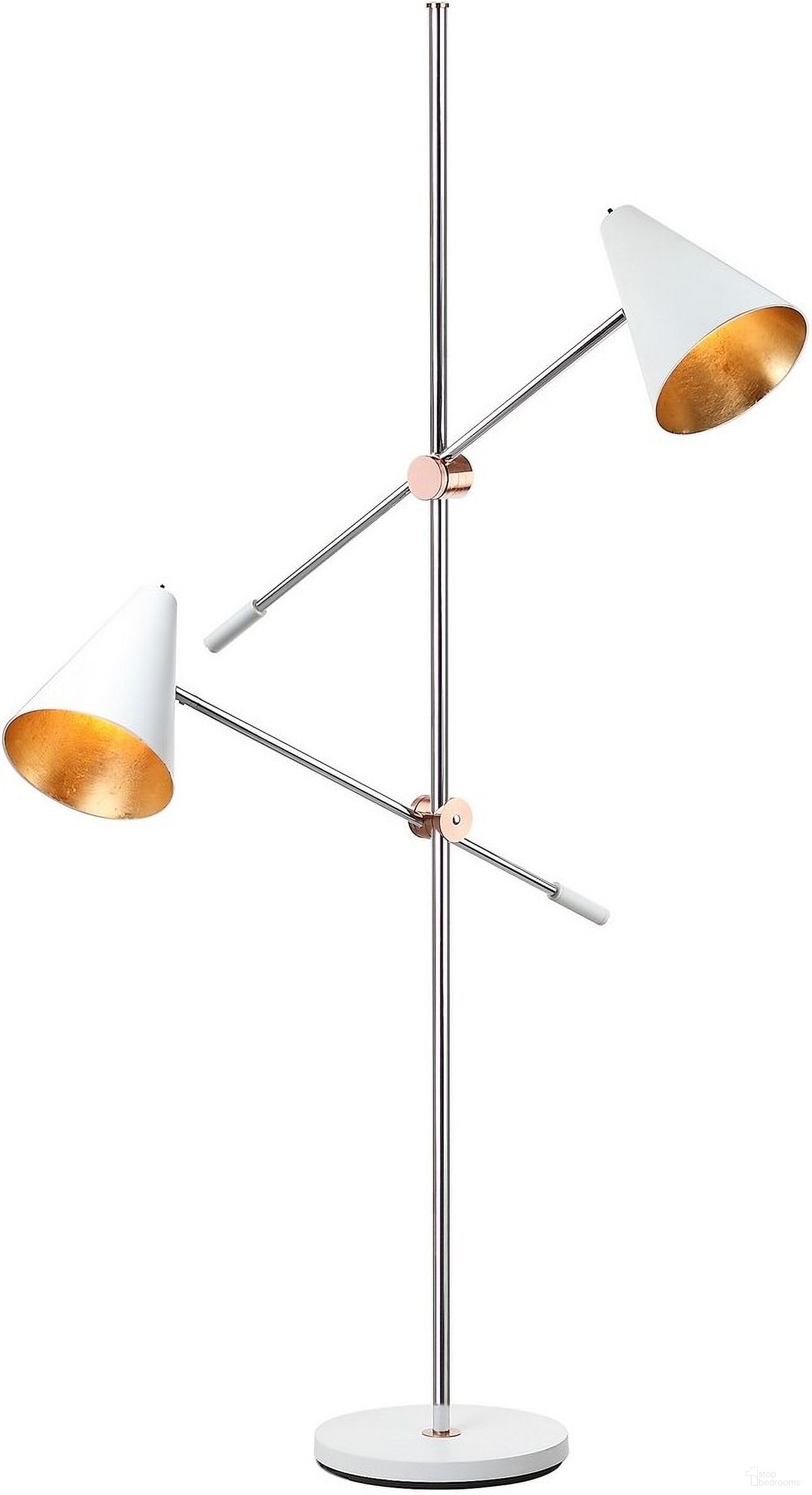 Reed White and Brass 71 Inch Tall Floor Lamp