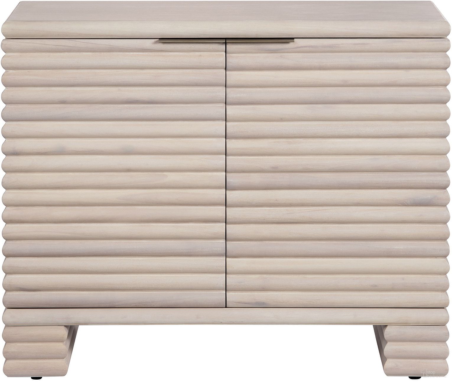 The appearance of Reeded 2 Door Cabinet In Cream designed by Crestview Collection in the coastal interior design. This cream piece of furniture was selected by 1StopBedrooms from to add a touch of cosiness and style into your home. Sku: CVFDR1229. Material: Solid Wood.