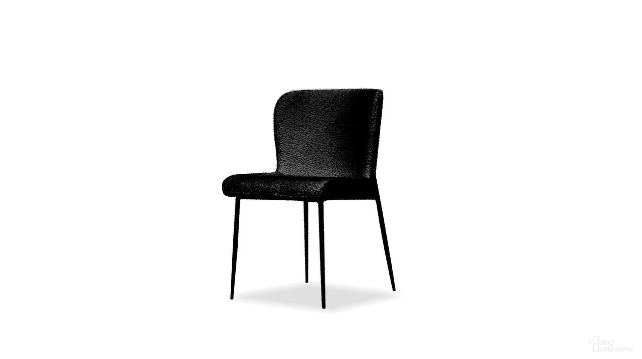 Reef Dining Chair Set of 2 Black Powder Coated Steel Base In Black