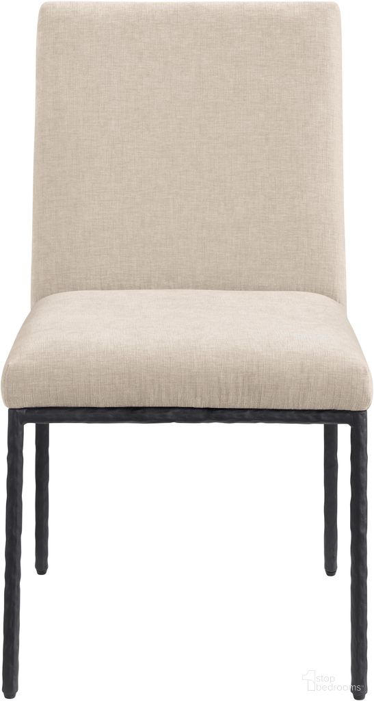 The appearance of Reeves Chenille Fabric Upholstered Dining Side Chair Set of 2 In Beige and Matte Black designed by Meridian in the modern / contemporary interior design. This beige/matte black piece of furniture  was selected by 1StopBedrooms from Reeves Collection to add a touch of cosiness and style into your home. Sku: 11001Beige-SC. Material: Chenille. Chair Type: Side Chair.