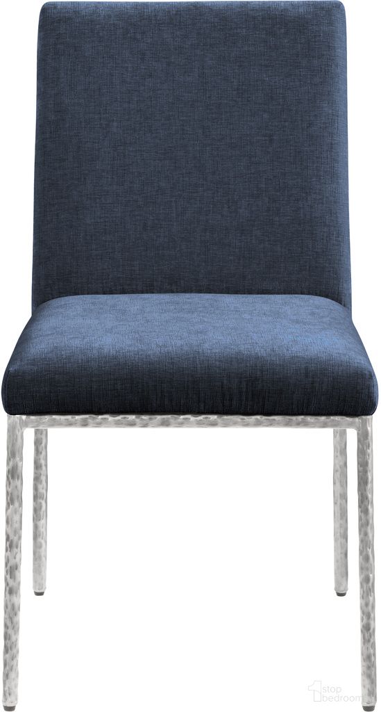 The appearance of Reeves Chenille Fabric Upholstered Dining Side Chair Set of 2 In Navy and Brushed Silver designed by Meridian in the modern / contemporary interior design. This navy/brushed silver piece of furniture was selected by 1StopBedrooms from Reeves Collection to add a touch of cosiness and style into your home. Sku: 11003Navy-SC. Material: Chenille. Chair Type: Side Chair.