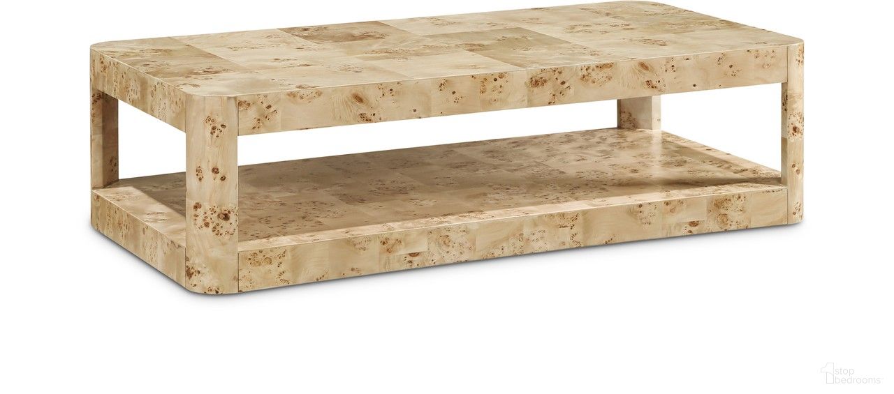 The appearance of Reeves Coffee Table In Burl designed by Meridian in the modern / contemporary interior design. This burl piece of furniture  was selected by 1StopBedrooms from Reeves Collection to add a touch of cosiness and style into your home. Sku: 99068Burl-CT. Material: Rubberwood.