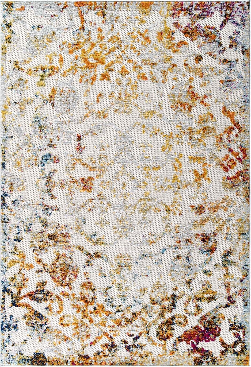 Reflect Multicolor Primrose Ornate Floral Lattice 5x8 Indoor/Outdoor Area Rug R-1179A-58