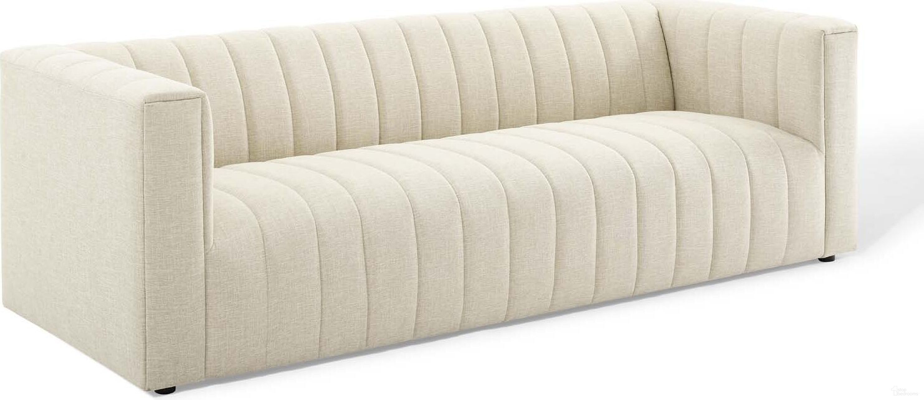 The appearance of Reflection Channel Tufted Upholstered Fabric Sofa In Beige designed by Modway in the modern / contemporary interior design. This beige piece of furniture was selected by 1StopBedrooms from Reflection Collection to add a touch of cosiness and style into your home. Sku: EEI-3881-BEI. Material: Polyester.