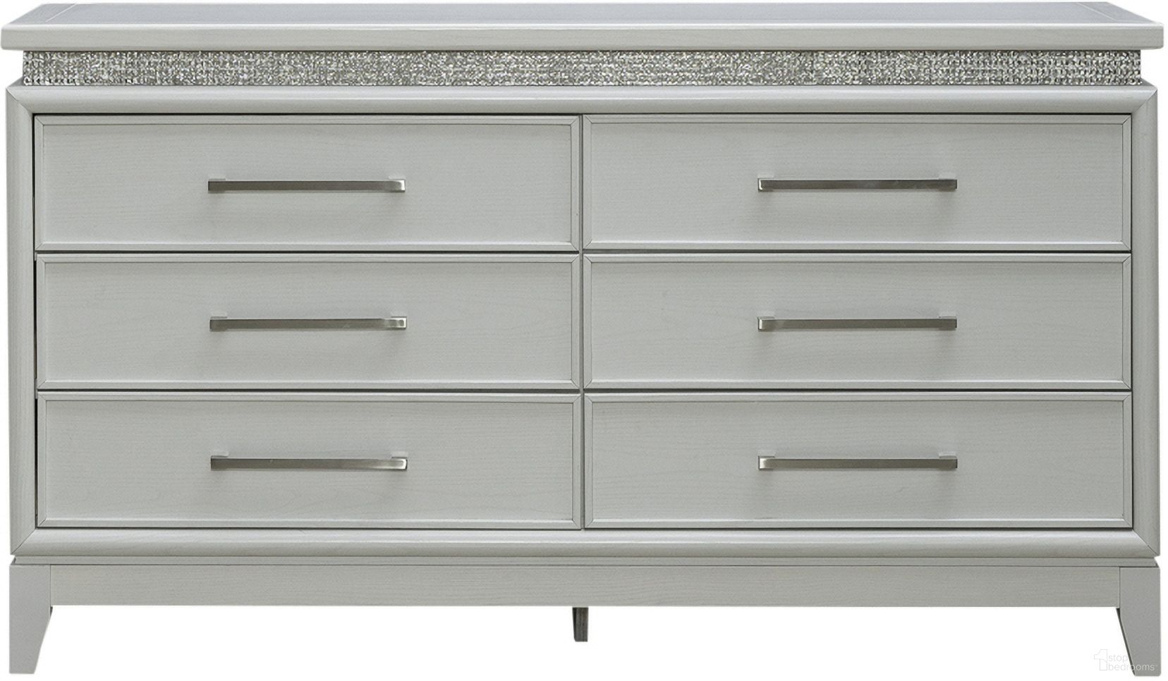 The appearance of Reflections 6 Drawer Dresser with Lights In Pearl White designed by Liberty in the modern / contemporary interior design. This pearl white piece of furniture was selected by 1StopBedrooms from Reflections Collection to add a touch of cosiness and style into your home. Sku: 781-BR31. Material: Solid Rubberwood.