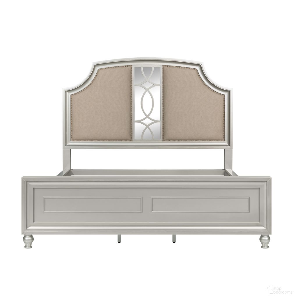 The appearance of Reflections California King Upholstered Bed In Gray and Natural designed by New Classic in the traditional interior design. This gray/natural piece of furniture was selected by 1StopBedrooms from Reflections Collection to add a touch of cosiness and style into your home. Sku: B4627-110;B4627-120;B4627-230. Material: Wood. Bed Size: California King. Bed Type: Upholstered Bed.