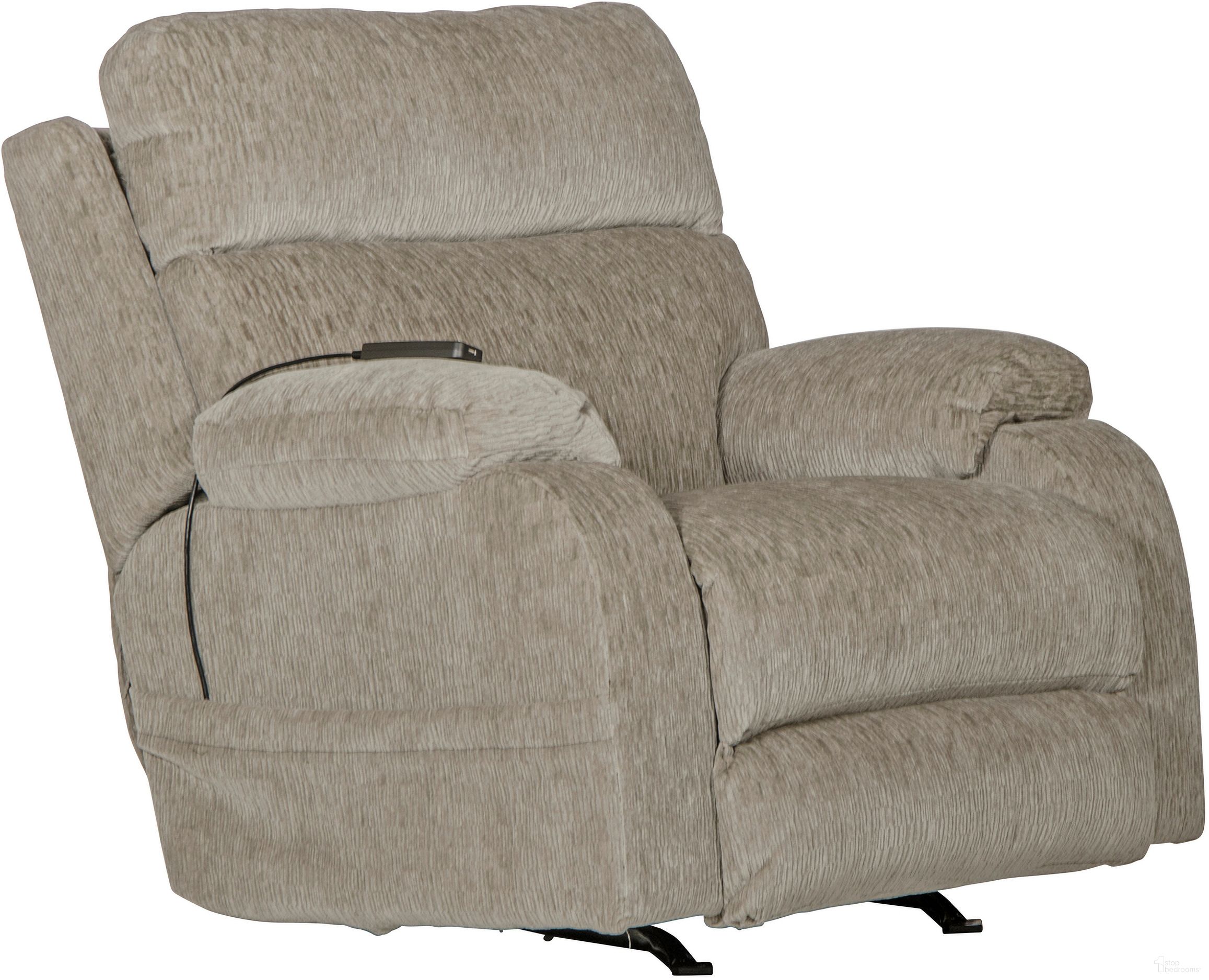 The appearance of Refresher Power Rocker Recliner with Power Adjustable Headrest In Cloud designed by Catnapper in the traditional interior design. This cloud piece of furniture was selected by 1StopBedrooms from Refresher Collection to add a touch of cosiness and style into your home. Sku: 641082163838. Material: Fabric.