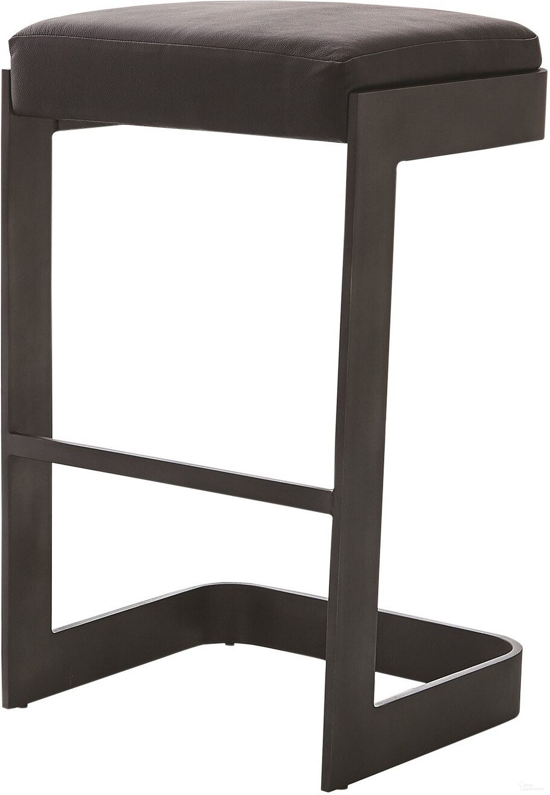 The appearance of Regan High Bar Stool With Black Leather In Graphite designed by Global Views in the modern / contemporary interior design. This black piece of furniture was selected by 1StopBedrooms from Regan Collection to add a touch of cosiness and style into your home. Sku: 790825. Material: Steel.