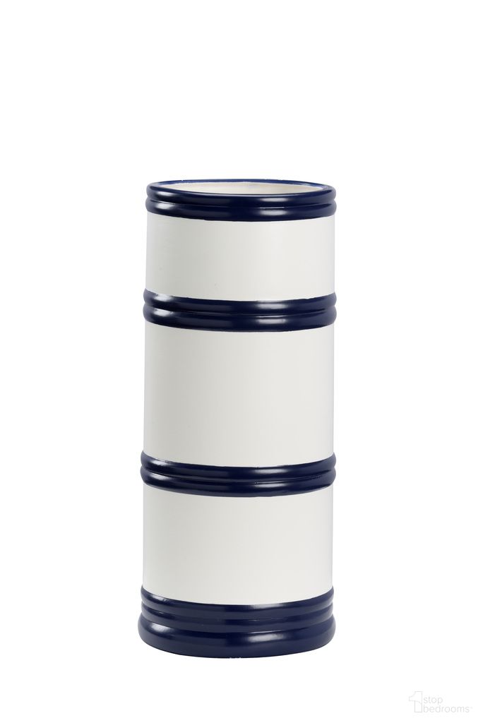 The appearance of Regatta Vase 3 In Blue and Cream designed by Chelsea House in the modern / contemporary interior design. This blue/cream piece of furniture  was selected by 1StopBedrooms from Jamie Merida Collection to add a touch of cosiness and style into your home. Sku: 385042. Material: Ceramic.