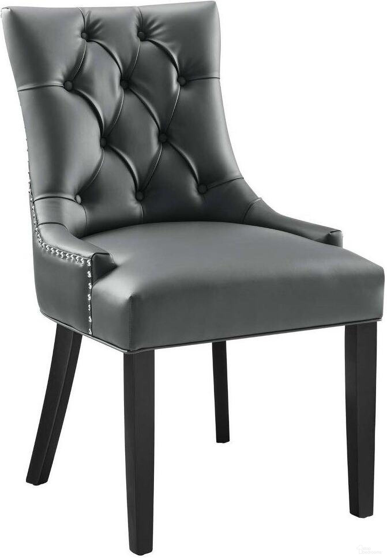 Regent Gray Tufted Vegan Leather Dining Chair