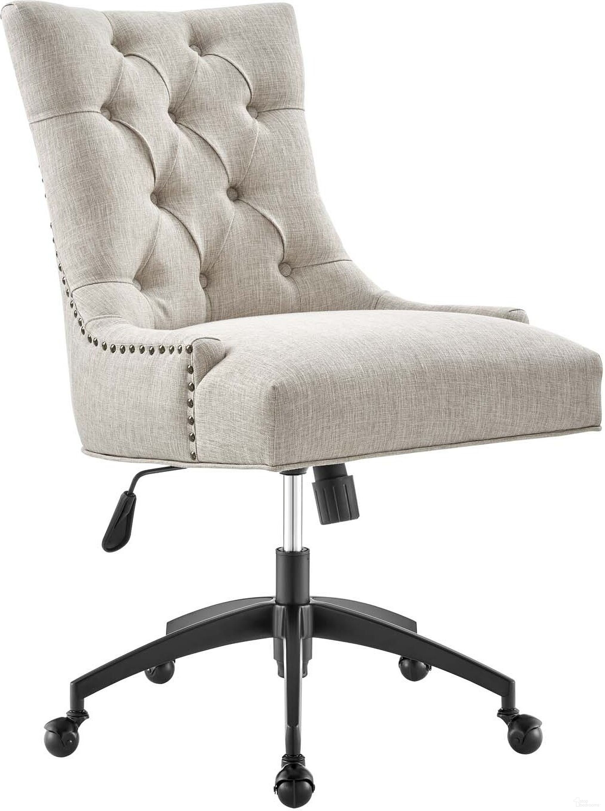 Regent Tufted Fabric Office Chair In Black and Beige