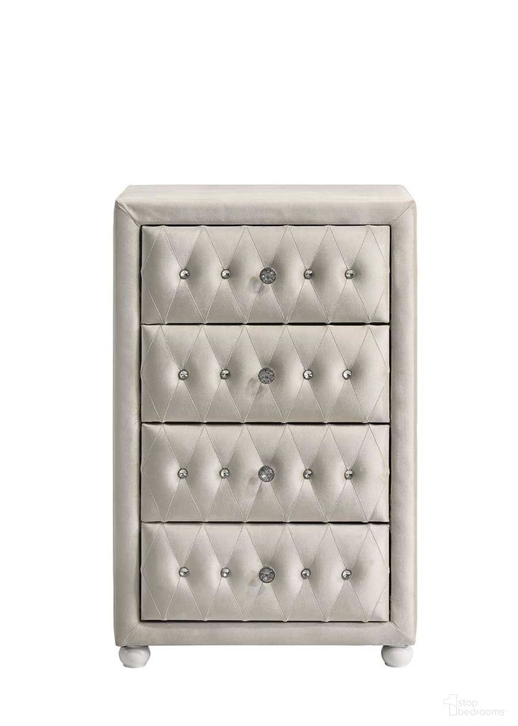 The appearance of Reggie Chest In Beige designed by ACME in the transitional interior design. This beige piece of furniture was selected by 1StopBedrooms from Reggie Collection to add a touch of cosiness and style into your home. Sku: BD04506. Material: Wood.