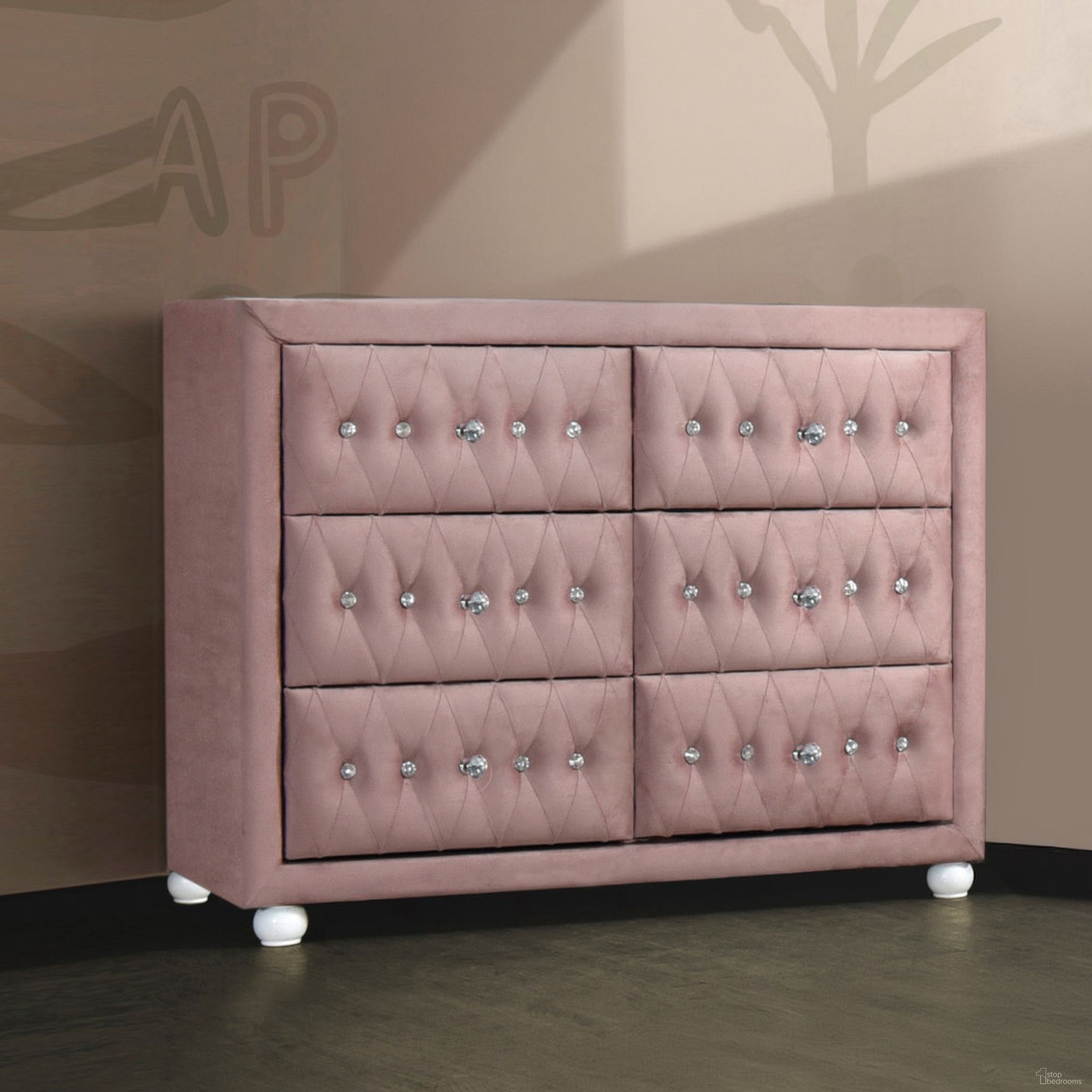 The appearance of Reggie Youth Dresser designed by ACME in the transitional interior design. This pink piece of furniture  was selected by 1StopBedrooms from Reggie Collection to add a touch of cosiness and style into your home. Sku: 30825. Material: Wood.
