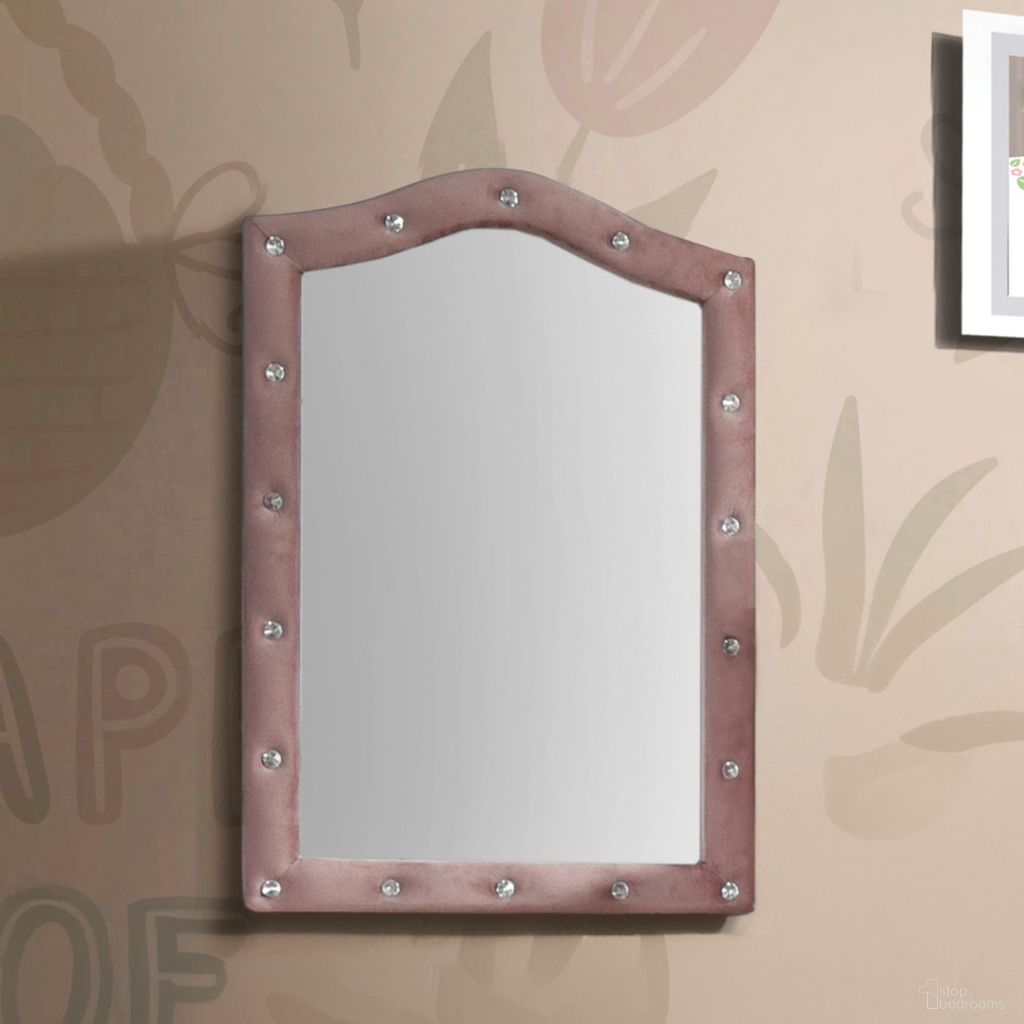 The appearance of Reggie Youth Mirror designed by ACME in the transitional interior design. This pink piece of furniture  was selected by 1StopBedrooms from Reggie Collection to add a touch of cosiness and style into your home. Sku: 30824. Material: Wood.