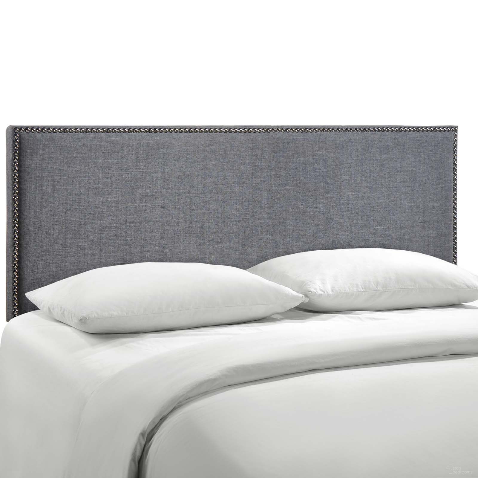 Region Smoke Nailhead Queen Upholstered Headboard