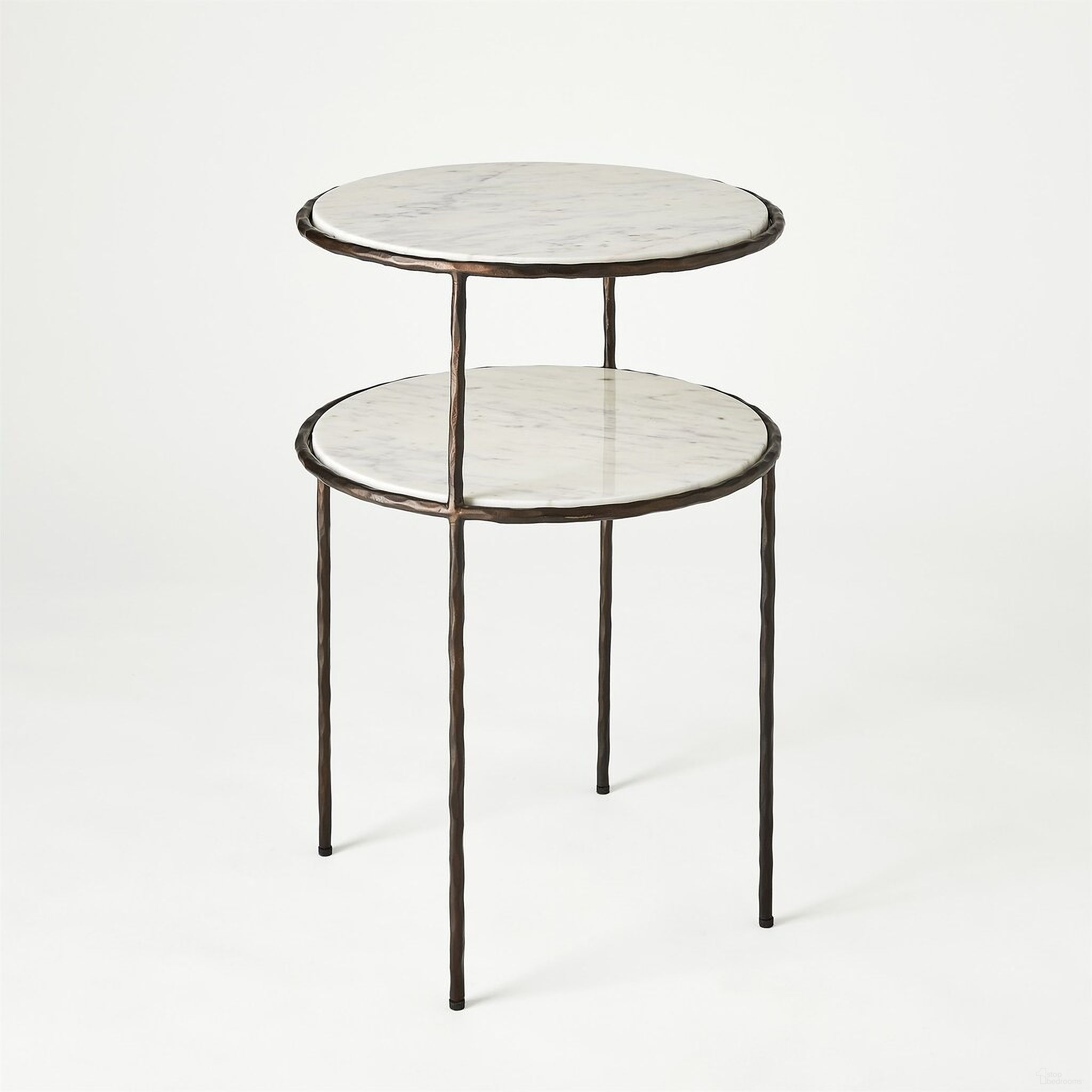 The appearance of Registrar Tiered Table In Bronze designed by Global Views in the modern / contemporary interior design. This bronze piece of furniture  was selected by 1StopBedrooms from Registrar Collection to add a touch of cosiness and style into your home. Sku: 791656. Material: Marble.