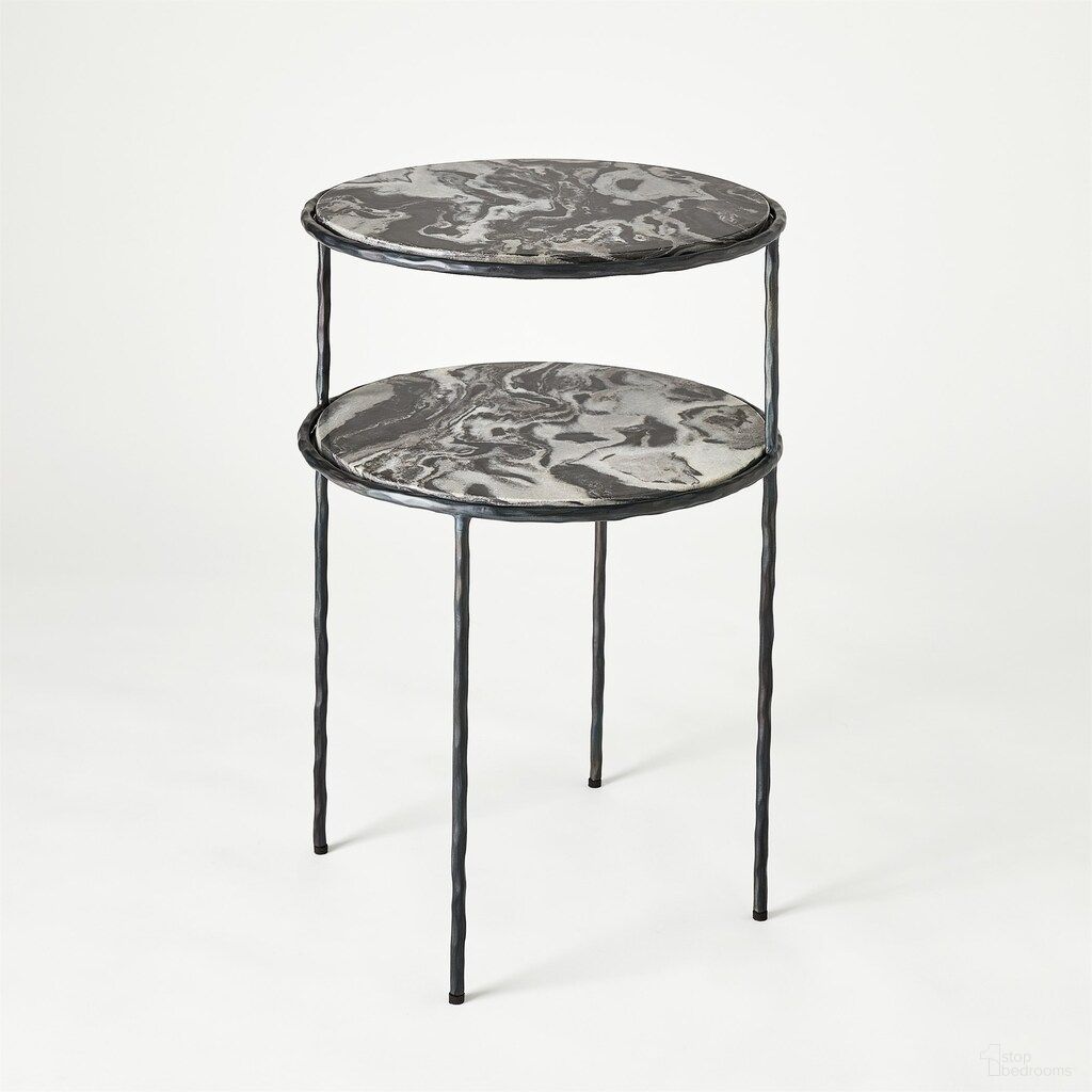 The appearance of Registrar Tiered Table In Gunmetal designed by Global Views in the modern / contemporary interior design. This gunmetal piece of furniture  was selected by 1StopBedrooms from Registrar Collection to add a touch of cosiness and style into your home. Sku: 791668. Material: Marble.