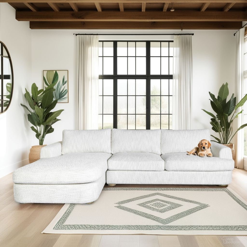 The appearance of Reid 123 Inch LAF Rectangular Sectional Sofa with Round Arms In Snow Fleck designed by Armen Living in the modern / contemporary interior design. This snow fleck piece of furniture was selected by 1StopBedrooms from Reid Collection to add a touch of cosiness and style into your home. Sku: LCRDSOLFSFBX1;LCRDSOLFSFBX2. Material: Fabric.