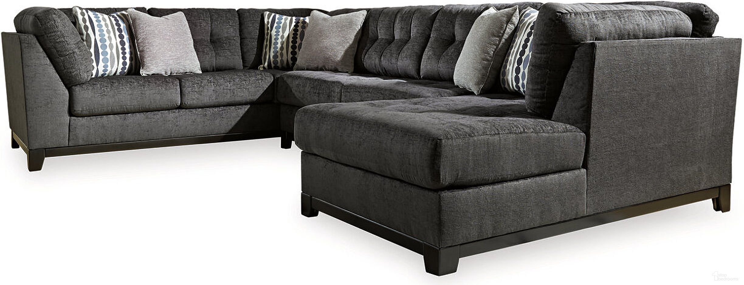 Reidshire 3-Piece Sectional with RAF Chaise In Steel