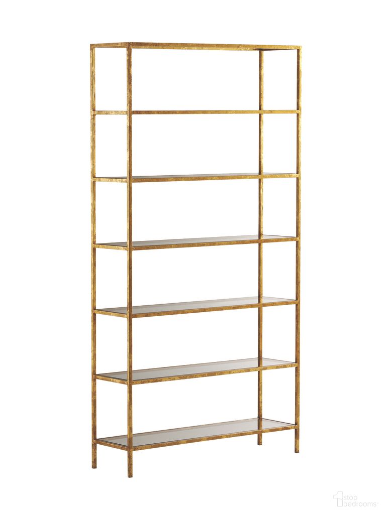 The appearance of Reign Etagere In Gold designed by Maitland-Smith in the modern / contemporary interior design. This gold piece of furniture was selected by 1StopBedrooms from Maitland Smith Collection to add a touch of cosiness and style into your home. Sku: HM1072B;HM1072G. Material: Metal.