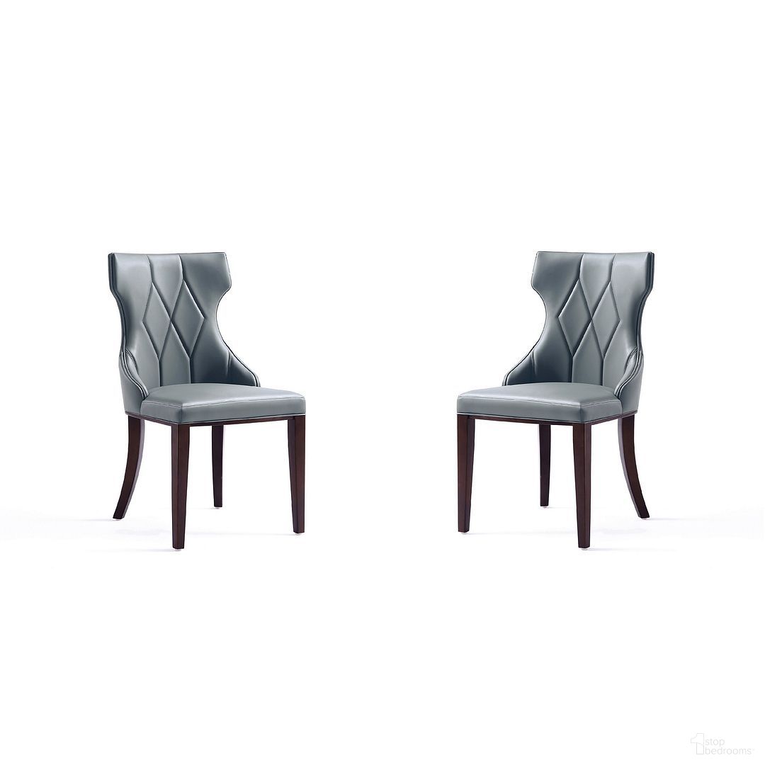 Reine Faux Leather Dining Chair Set of 2 In Pebble Grey