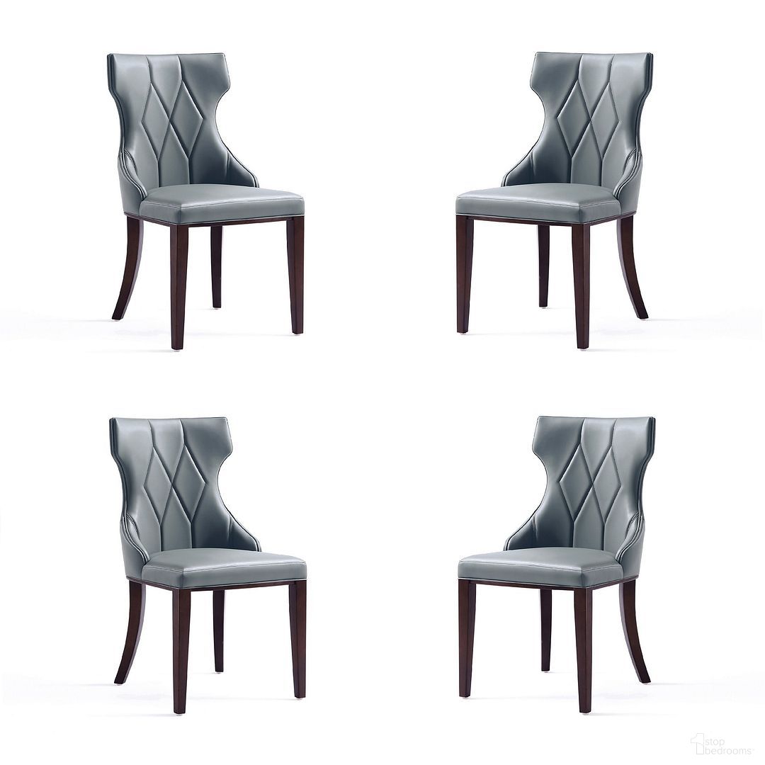 Reine Faux Leather Dining Chair Set of 4 In Pebble Grey