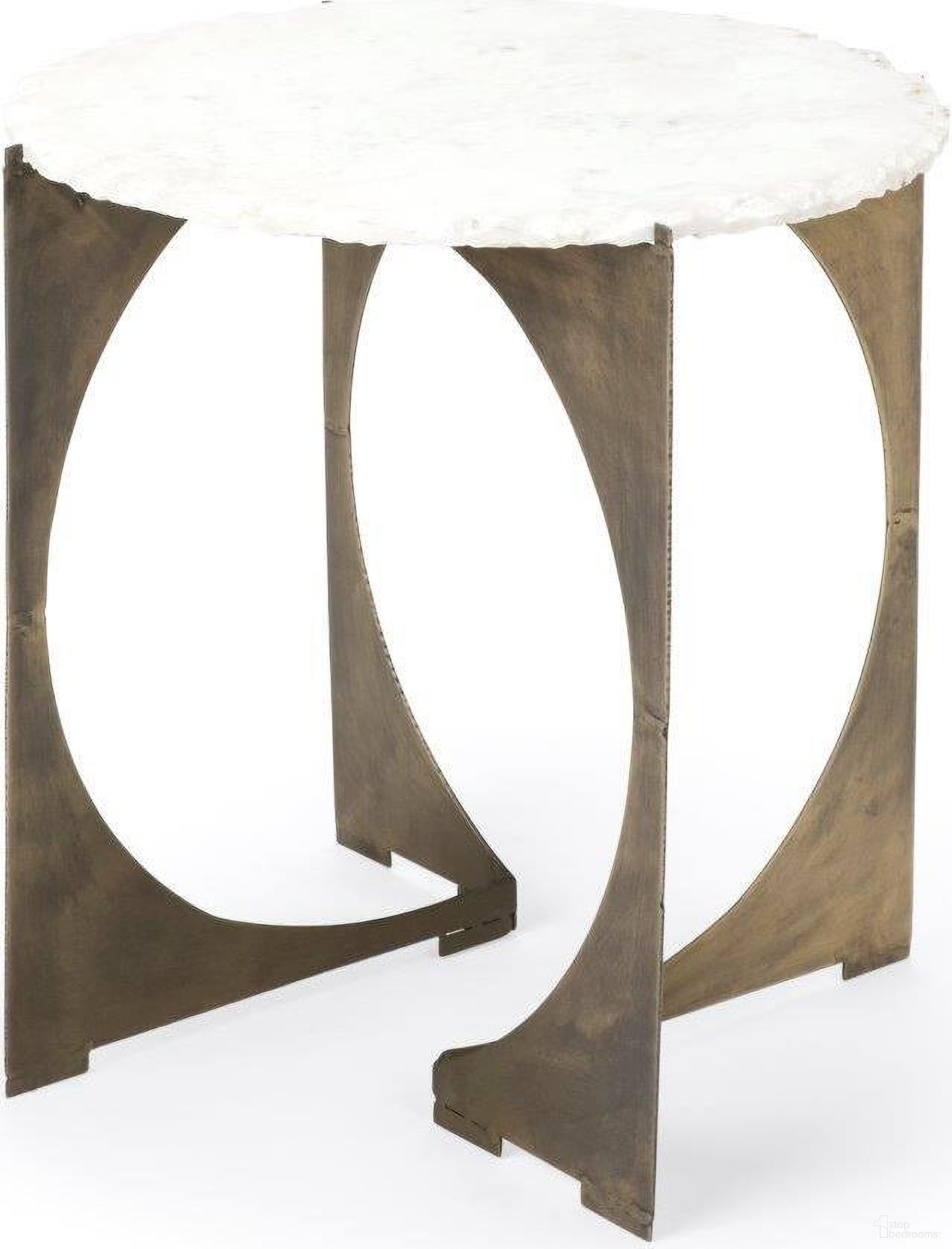 The appearance of Reinhold Ii Round Live-Edge Marble Top And Gold Metal Base End Table designed by Mercana in the modern / contemporary interior design. This gold piece of furniture was selected by 1StopBedrooms from Reinhold Collection to add a touch of cosiness and style into your home. Sku: 68233-AB. Material: Metal.