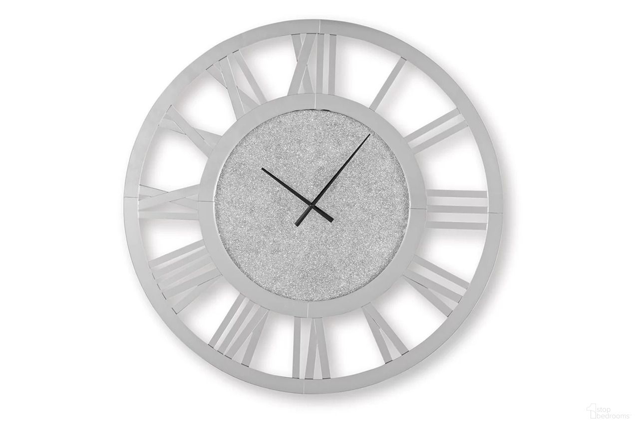 The appearance of Reinport Wall Clock In Mirror designed by Signature Design by Ashley in the modern / contemporary interior design. This mirror piece of furniture was selected by 1StopBedrooms from Reinport Collection to add a touch of cosiness and style into your home. Sku: A8010389. Material: Glass.