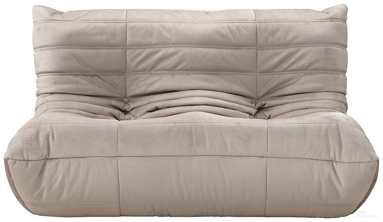 The appearance of Relax 54.75 Inch Velvet Upholstered Loveseat In Taupe designed by Meridian in the modern / contemporary interior design. This taupe piece of furniture  was selected by 1StopBedrooms from Relax Collection to add a touch of cosiness and style into your home. Sku: 44064Taupe-L. Material: Velvet.