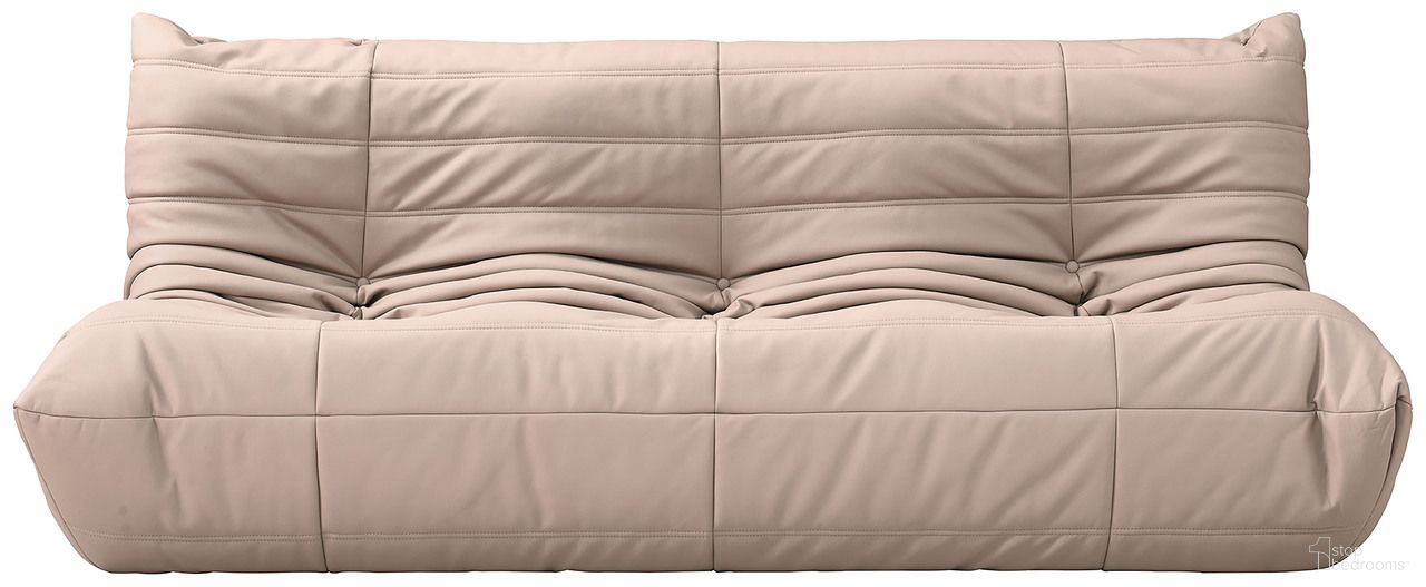 Relax 77.75 Inch Vegan Leather Upholstered Sofa In Tan
