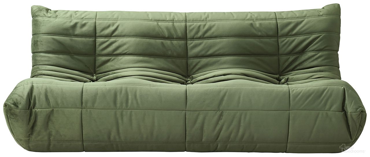 The appearance of Relax 77.75 Inch Velvet Upholstered Sofa In Green designed by Meridian in the modern / contemporary interior design. This green piece of furniture was selected by 1StopBedrooms from Relax Collection to add a touch of cosiness and style into your home. Sku: 44064Green-S. Material: Velvet.