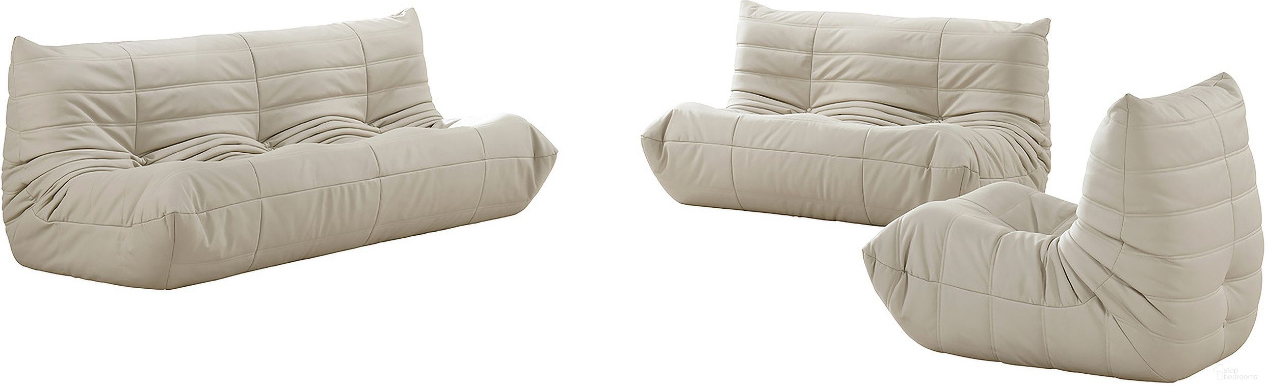 The appearance of Relax Vegan Leather Upholstered Living Room Set In Cream designed by Meridian in the modern / contemporary interior design. This cream piece of furniture  was selected by 1StopBedrooms from Relax Collection to add a touch of cosiness and style into your home. Sku: 44063Cream-S;44063Cream-L. Material: Leather.
