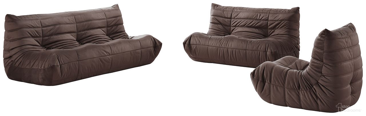 The appearance of Relax Velvet Upholstered Living Room Set In Brown designed by Meridian in the modern / contemporary interior design. This brown piece of furniture  was selected by 1StopBedrooms from Relax Collection to add a touch of cosiness and style into your home. Sku: 44064Brown-S;44064Brown-L. Material: Velvet.
