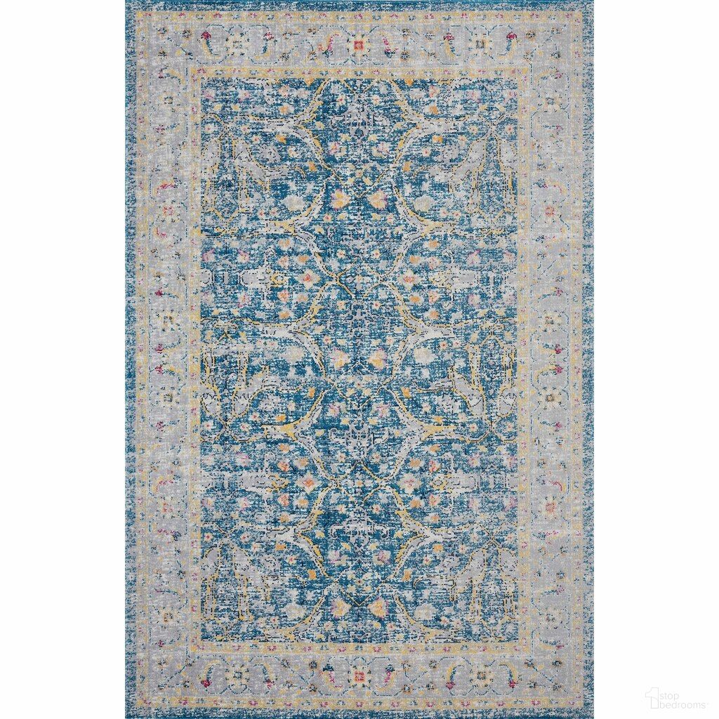 Relic 5'3" x 7'10" Griffin Floral Indoor/Outdoor Area Rug In Blue and Yellow