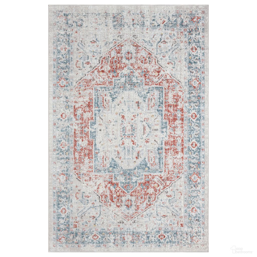 Relic 7'9" x 9'9" Asher Medallion Indoor/Outdoor Area Rug In Blue and Rust