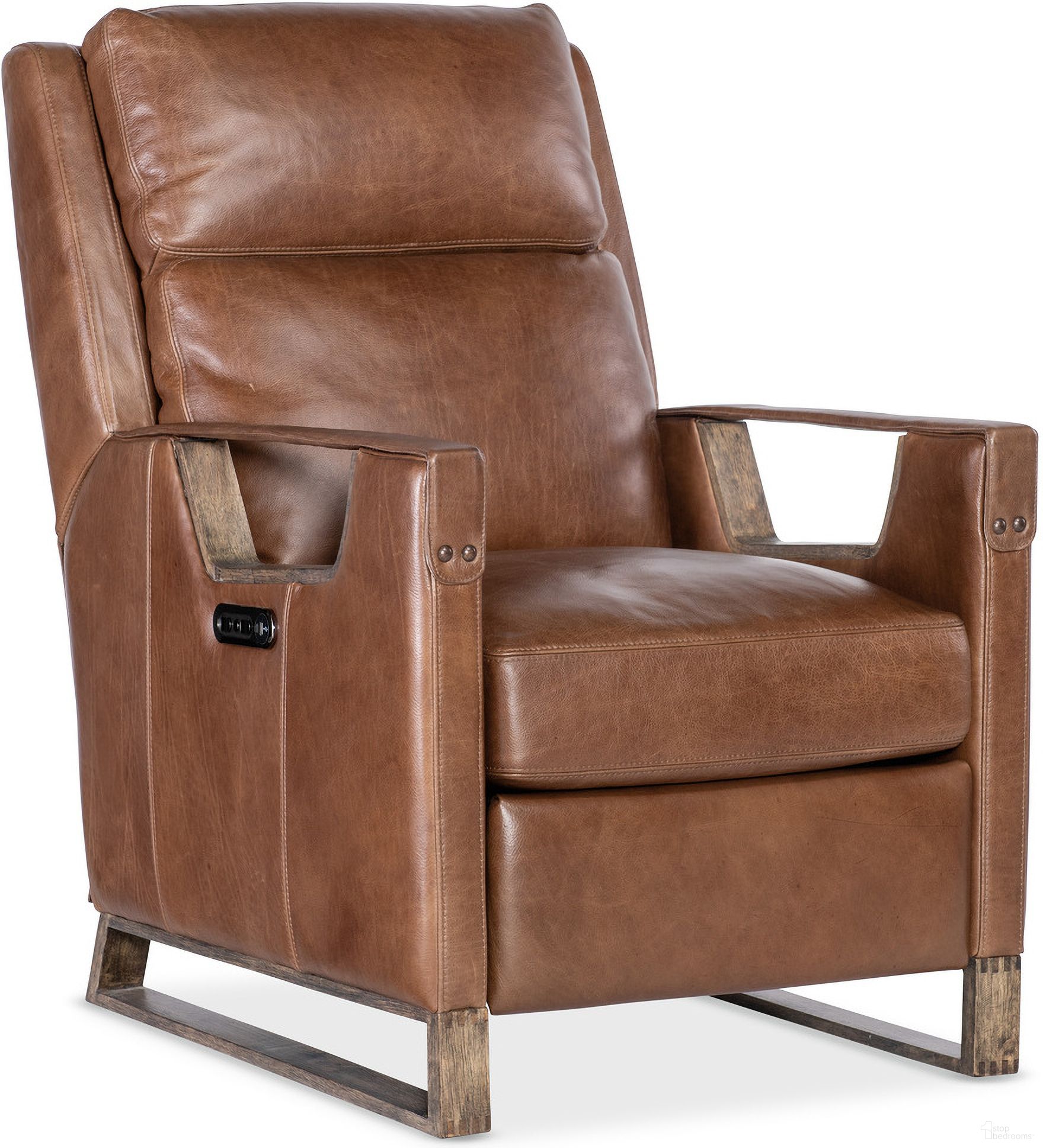 The appearance of Relic Power Recliner with Power Headrest In Brown designed by Hooker in the modern / contemporary interior design. This brown piece of furniture was selected by 1StopBedrooms from RC Collection to add a touch of cosiness and style into your home. Sku: RC810-PH-082. Material: Leather.