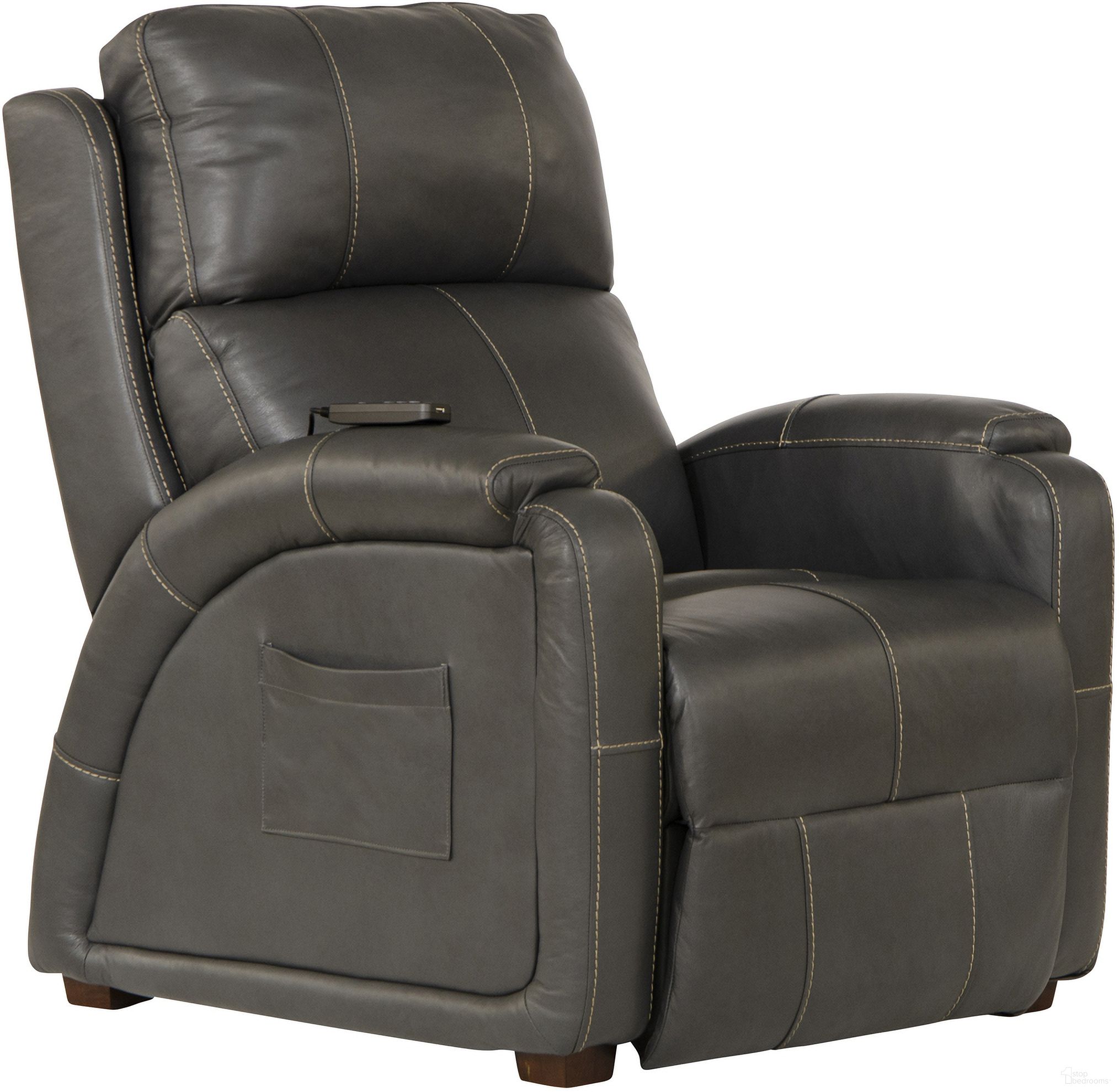 The appearance of Reliever Leather Power Lay Flat Recliner with Power Adjustable Headrest In Gunmetal designed by Catnapper in the traditional interior design. This gunmetal piece of furniture  was selected by 1StopBedrooms from Reliever Collection to add a touch of cosiness and style into your home. Sku: 7647957127358307358. Material: Leather.