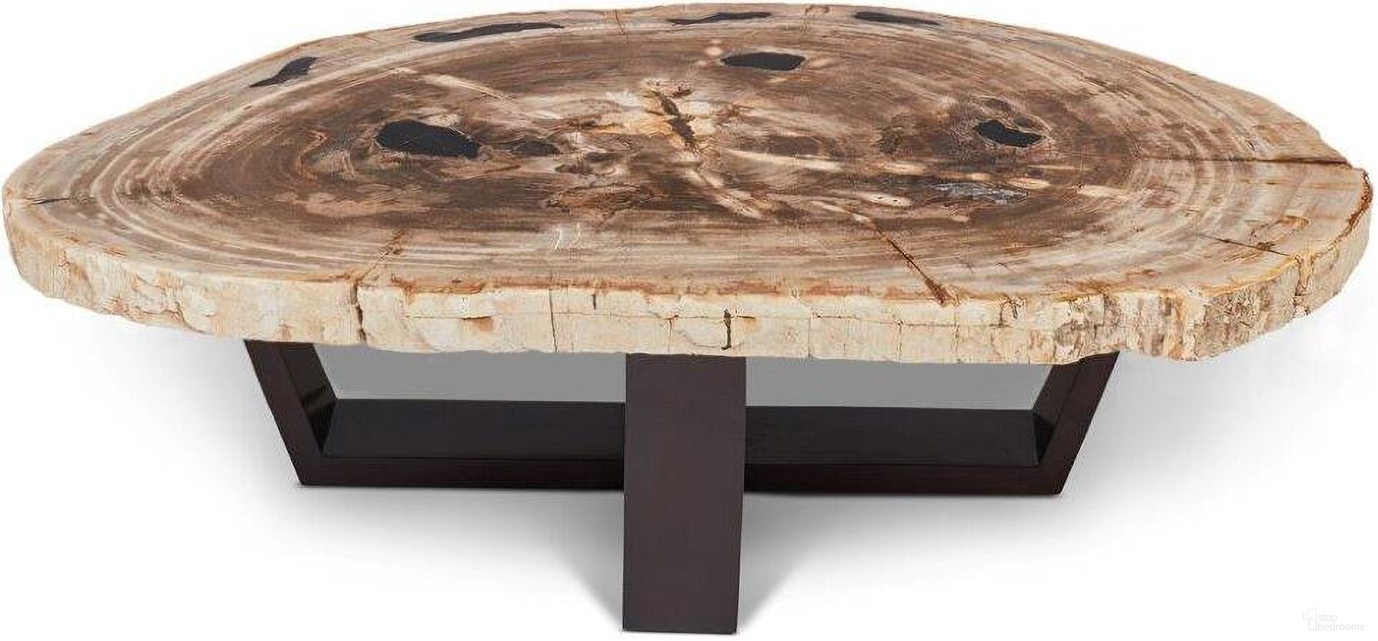 Relique Valerie Coffee Table In Dark Brown Frame And Natural Light Top