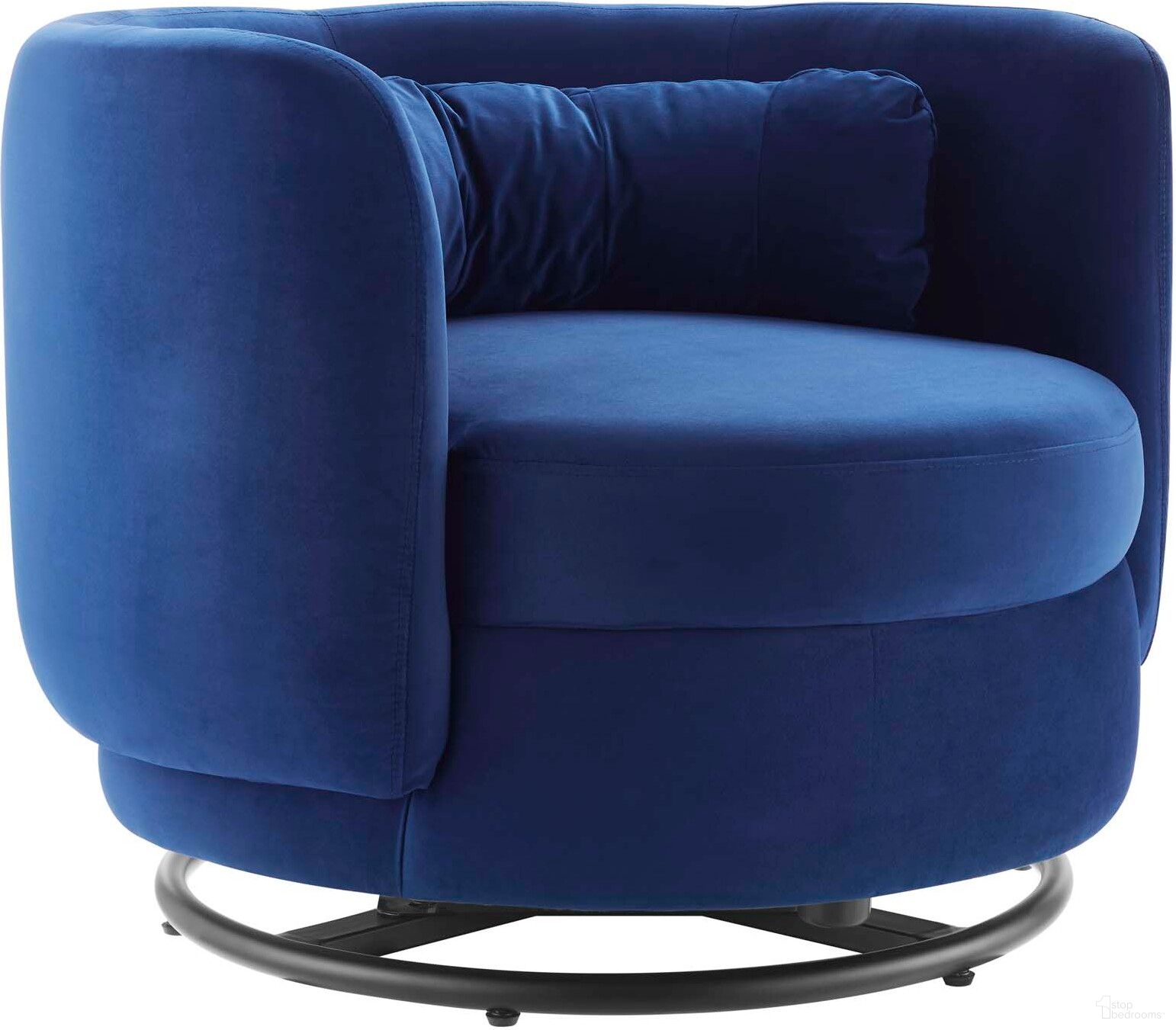Relish Performance Velvet Swivel Chair In Navy