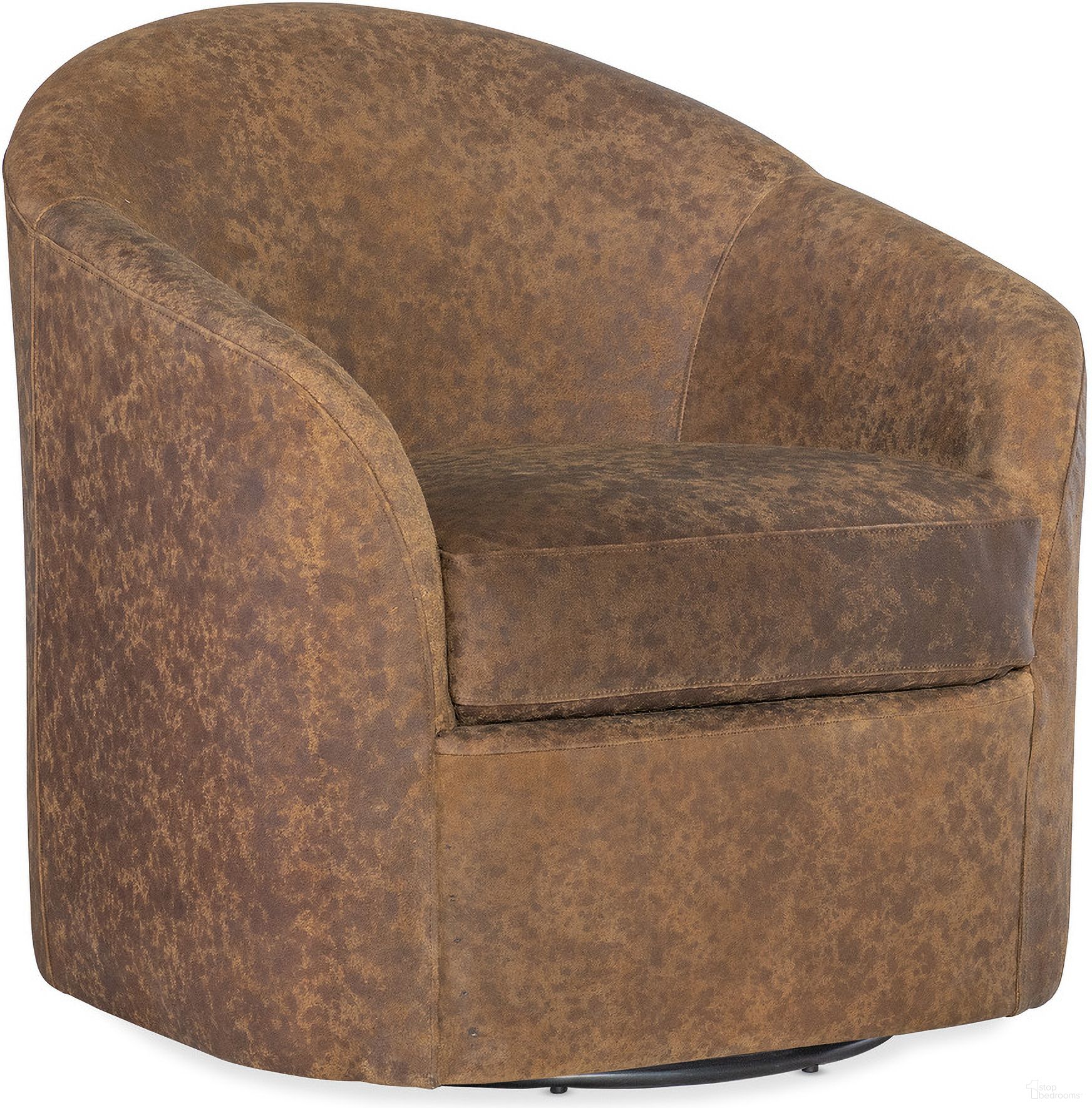 The appearance of Remi Swivel Chair In Brown designed by Hooker in the transitional interior design. This brown piece of furniture was selected by 1StopBedrooms from CC Collection to add a touch of cosiness and style into your home. Sku: CC310-SW-088. Material: Leather.