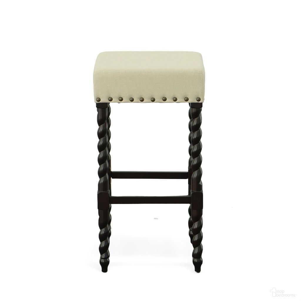 The appearance of Remick 30 Inch Barstool In Espresso and Linen Upholstery designed by Carolina Living in the traditional interior design. This espresso and linen piece of furniture was selected by 1StopBedrooms from Remick Collection to add a touch of cosiness and style into your home. Sku: 3664-ESLN. Material: Polyester.