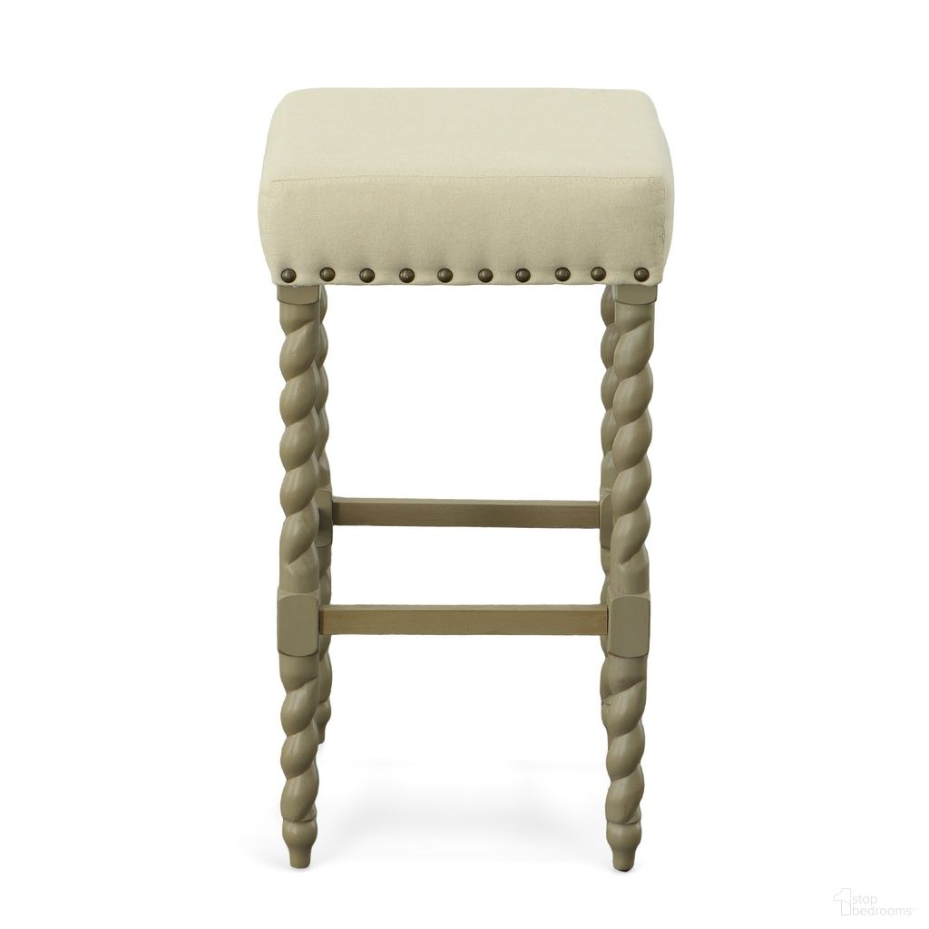 The appearance of Remick 30 Inch Barstool In Weathered Gray and Linen Upholstery designed by Carolina Living in the traditional interior design. This weathered gray and linen piece of furniture  was selected by 1StopBedrooms from Remick Collection to add a touch of cosiness and style into your home. Sku: 3664-WGLN. Material: Polyester.