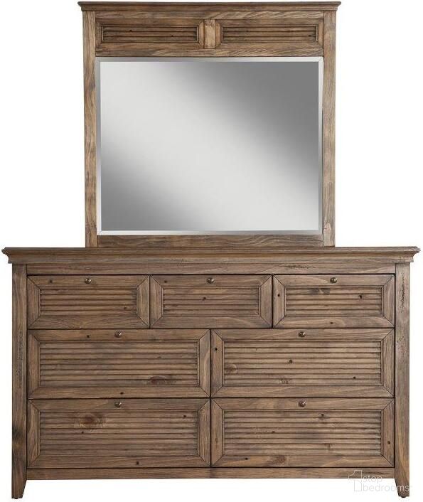 The appearance of Remington Mirror In Brown designed by Alpine in the transitional interior design. This brown piece of furniture was selected by 1StopBedrooms from Remington Collection to add a touch of cosiness and style into your home. Sku: 2100-06. Material: Wood.