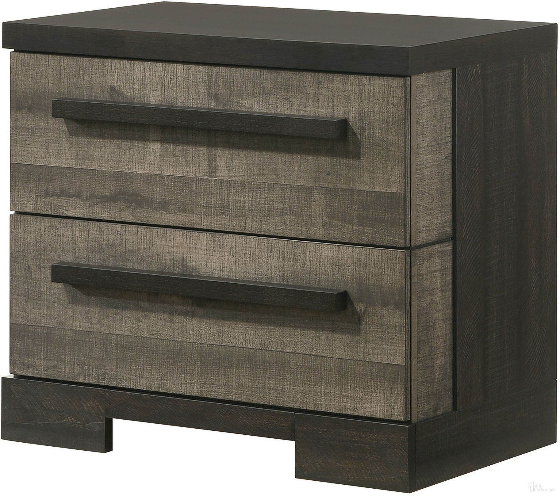 The appearance of Remington Night Stand In Gray and Ebony designed by Crown Mark in the modern / contemporary interior design. This gray and ebony piece of furniture was selected by 1StopBedrooms from Remington Collection to add a touch of cosiness and style into your home. Sku: B8160-2. Material: MDF.