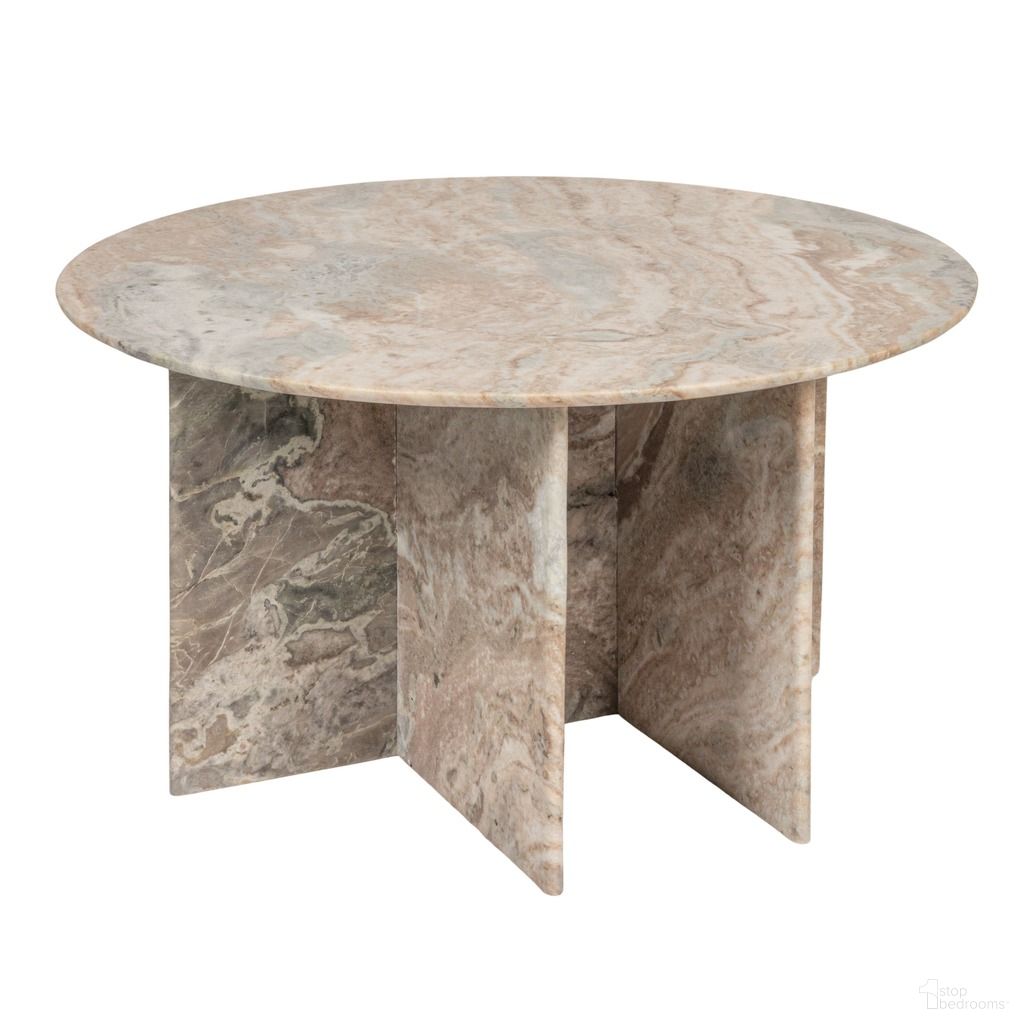 Remy Marble Round Table with Interlocking Base In Mint