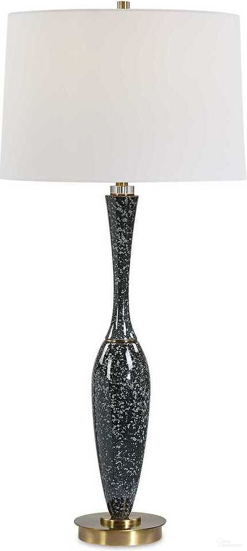 Remy Polished Table Lamp In Blue and White