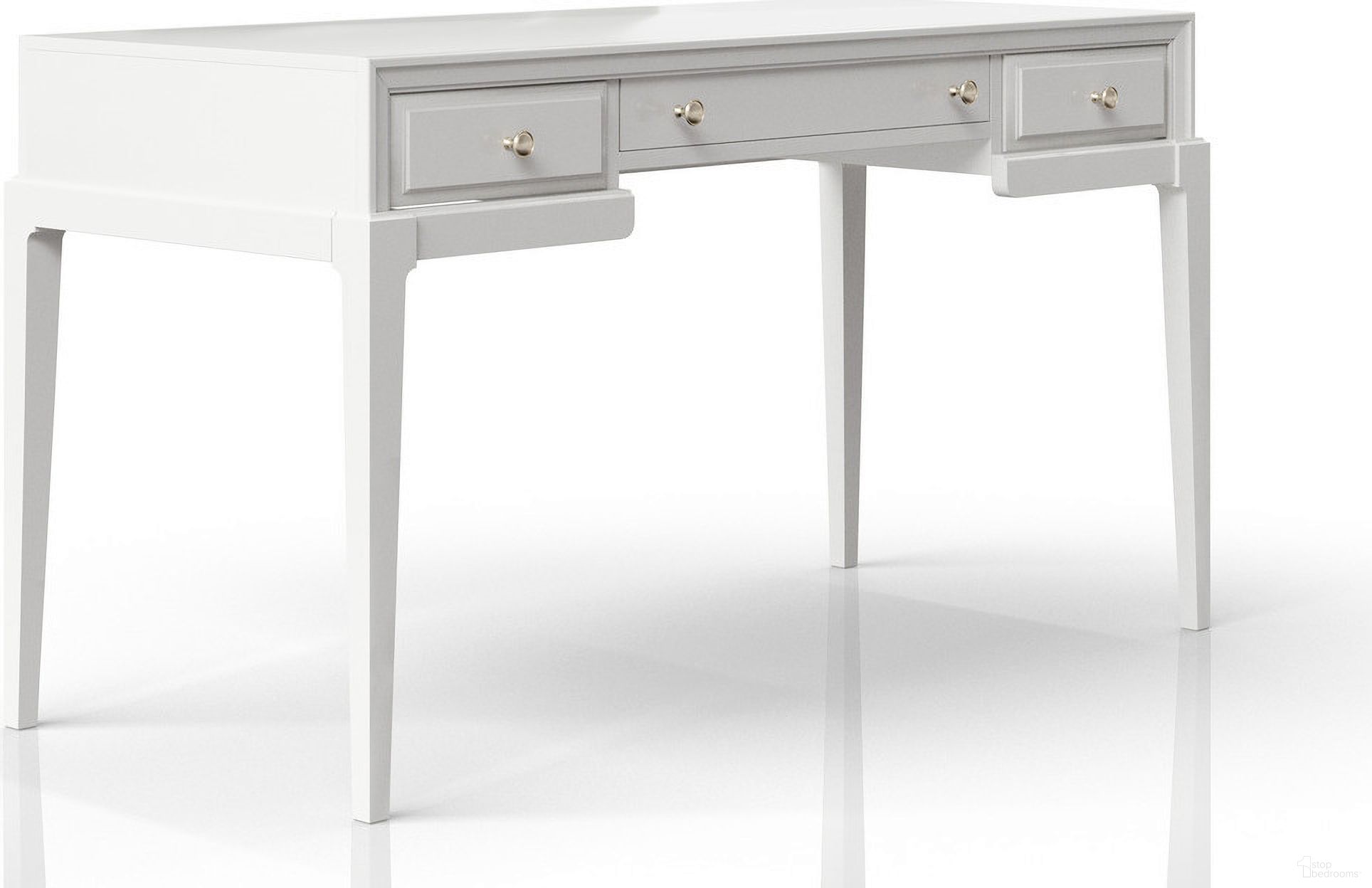 The appearance of Renascence Writing Desk with Power Plug designed by Bernell in the modern / contemporary interior design. This white piece of furniture  was selected by 1StopBedrooms from Renascence Collection to add a touch of cosiness and style into your home. Sku: 388-715. Material: Wood Veneer.