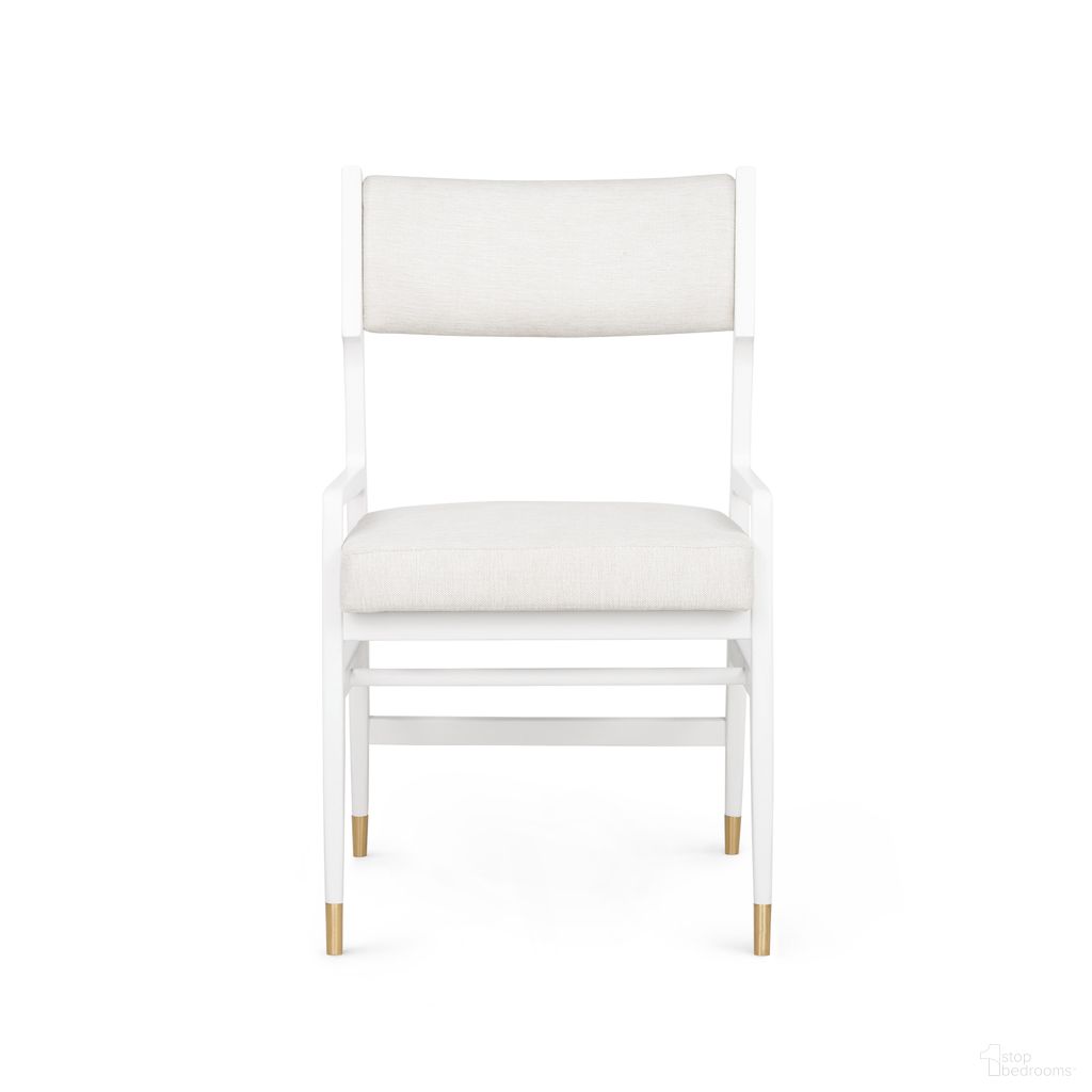 Renata Arm Chair Set of 2 In Eggshell White