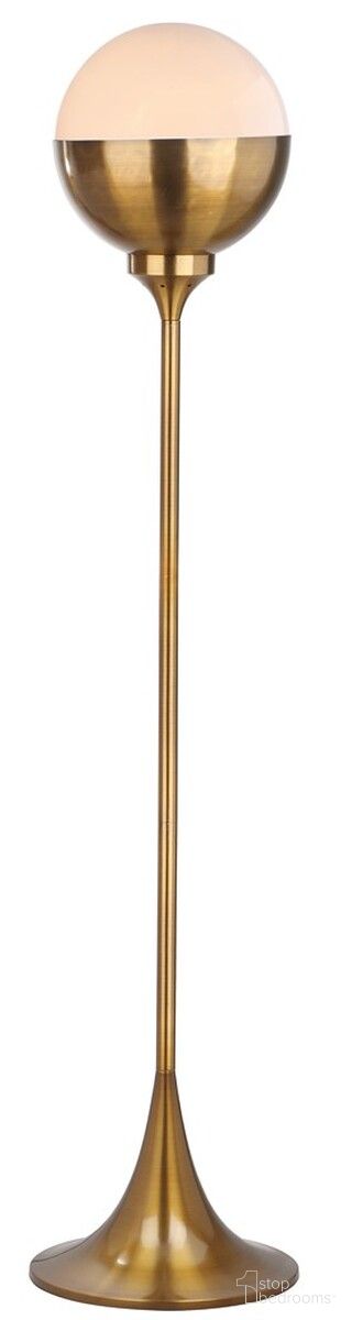 The appearance of Renato Brass Gold 63.5 Inch H Floor Lamp designed by Safavieh in the modern / contemporary interior design. This gold piece of furniture was selected by 1StopBedrooms from Safavieh FLL Collection to add a touch of cosiness and style into your home. Sku: FLL4006A. Material: Brass.