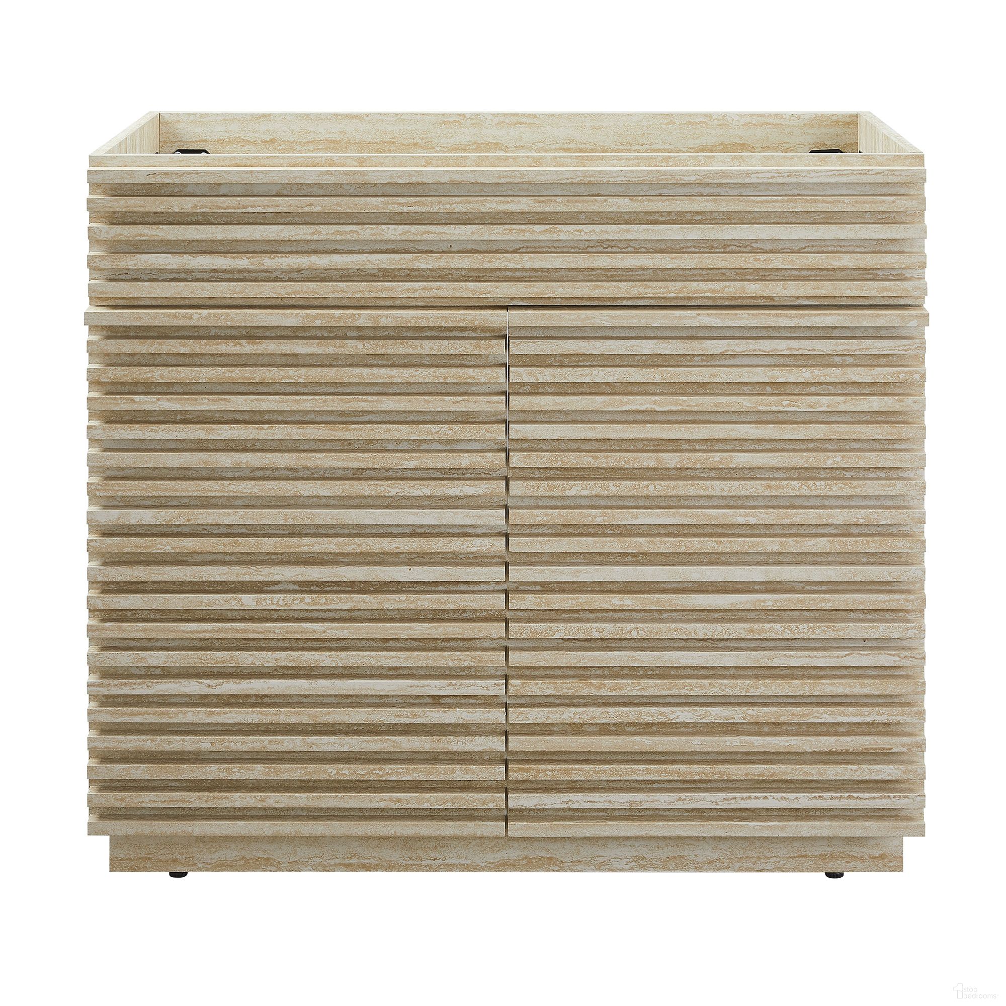 The appearance of Render 36 Inch Faux Travertine Bathroom Vanity Cabinet In Travertine designed by Modway in the modern / contemporary interior design. This travertine piece of furniture was selected by 1StopBedrooms from Render Collection to add a touch of cosiness and style into your home. Sku: EEI-6969-TRA. Material: Travertine.